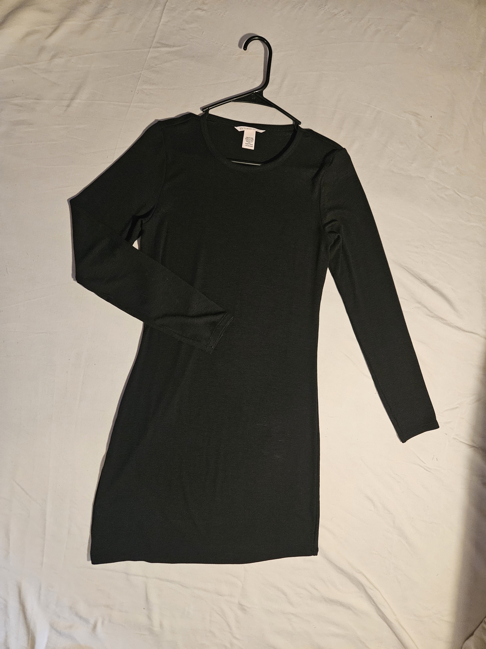 Victoria's Secret Stretchy Black Long-Sleeve Bodycon Dress